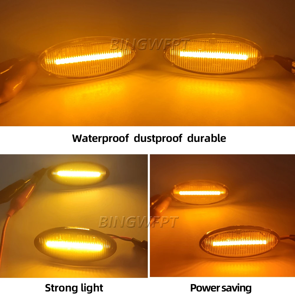 Dinâmico LED Side Marker Light, lâmpada de sinalização, par para Opel Vauxhall Vectra B, MK1, 1995, 1996, 1997, 1998, 1999, 2000, 2001, 2002, 2003