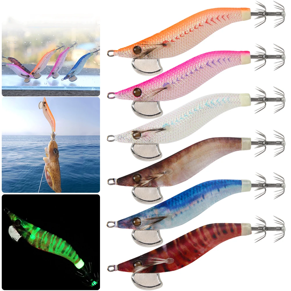 Octopus Cuttlefish Fishing Bait Luminous Fishing Bait Vivid with Squid Hook Fluorescent Fishing Lures Fishing Lures for Fishing