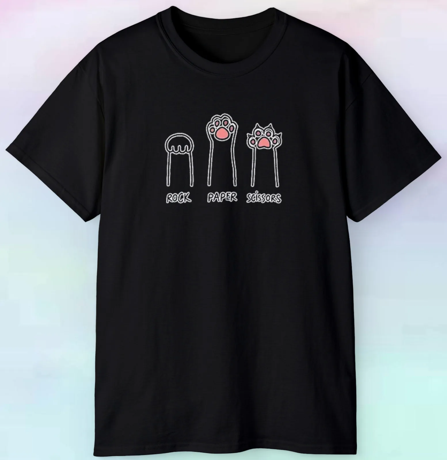 

Men's Women's Cat Rock Paper Scissors T Shirt | Funny Animals | S-5XL Tee