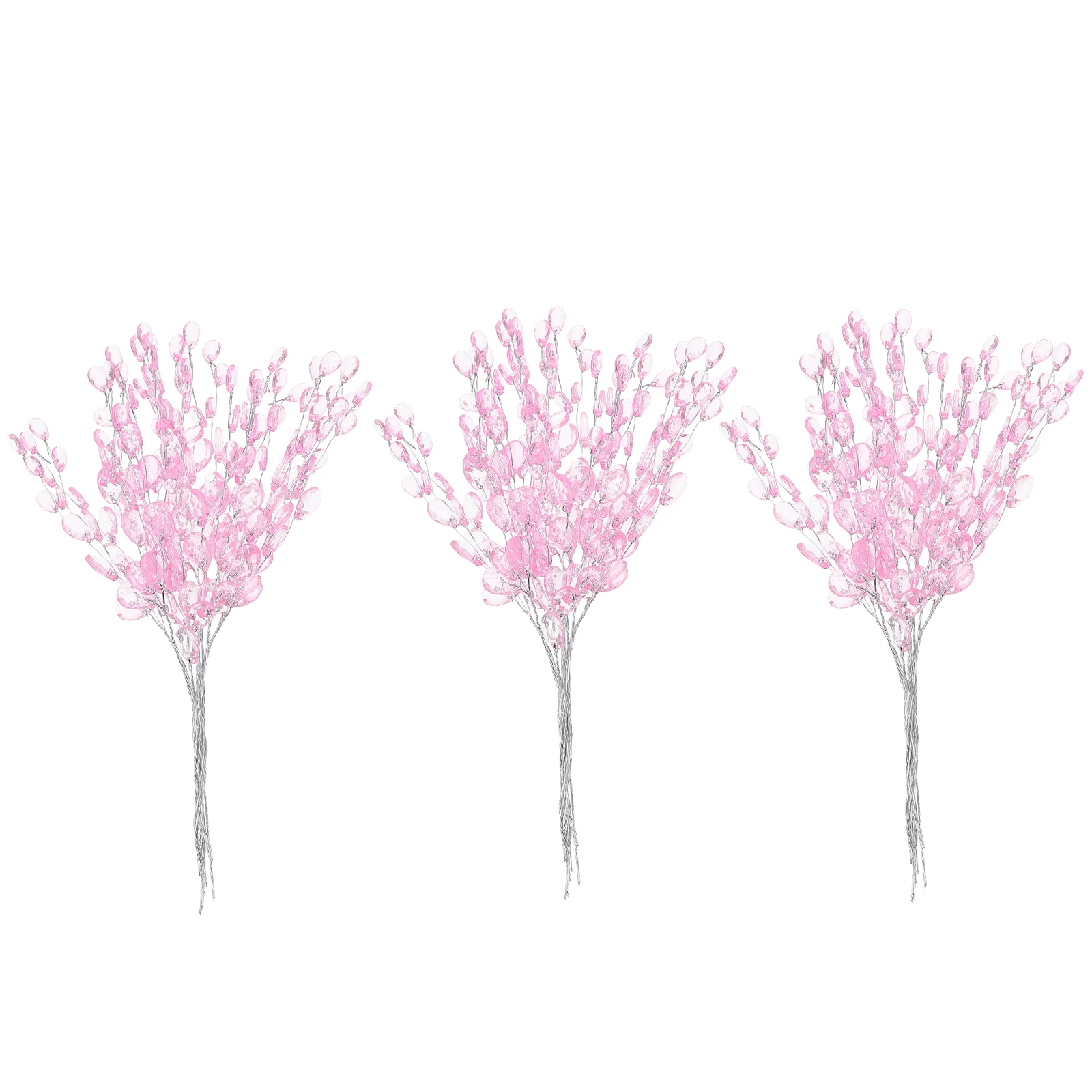 

50 Pcs Hair Garland Wreath Use Flower Centers for Wreaths Beaded Wedding Decorations Crafts Single Stem Iron Home