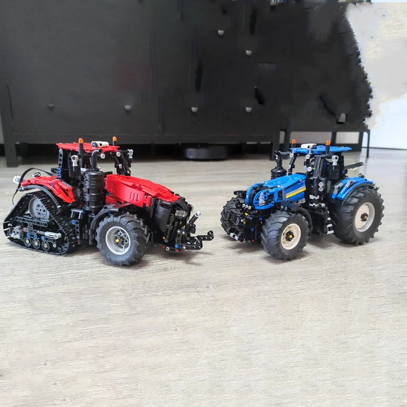 Moc holandês t8 trator veículo agrícola engenharia blocos de construção criativo garagem brinquedos presente natal blocos técnicos