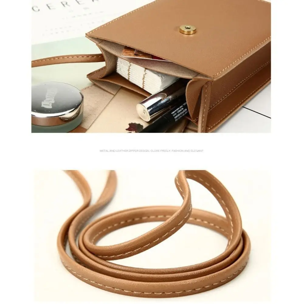 6 Colors Shoulder Messenger Bag Cute Multifunctional PU Leather Handbags Mini Mini Phone Bag Women