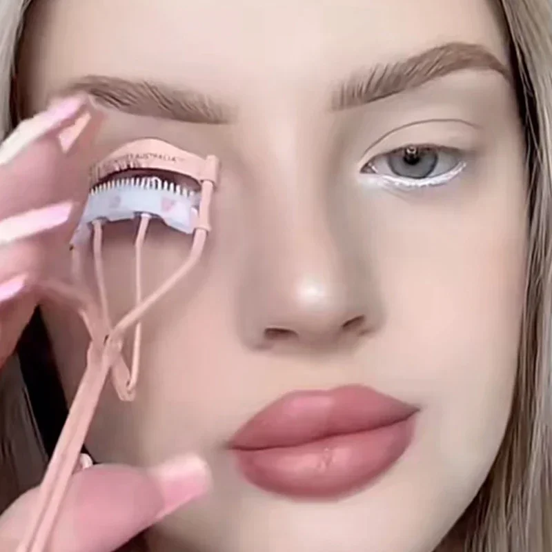 1PC Lady Professionele roestvrijstalen wimperkruller met kam Pincet Curling Wimperclip Cosmetische oogmake-up Schoonheidstools