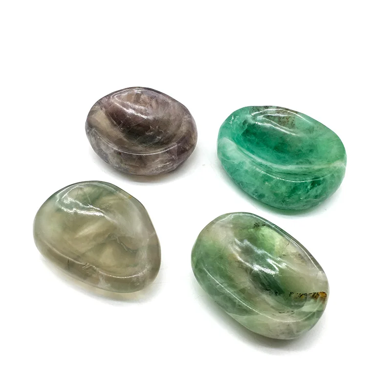 Natural crystal bowl green fluorite carving bowl decoration high value