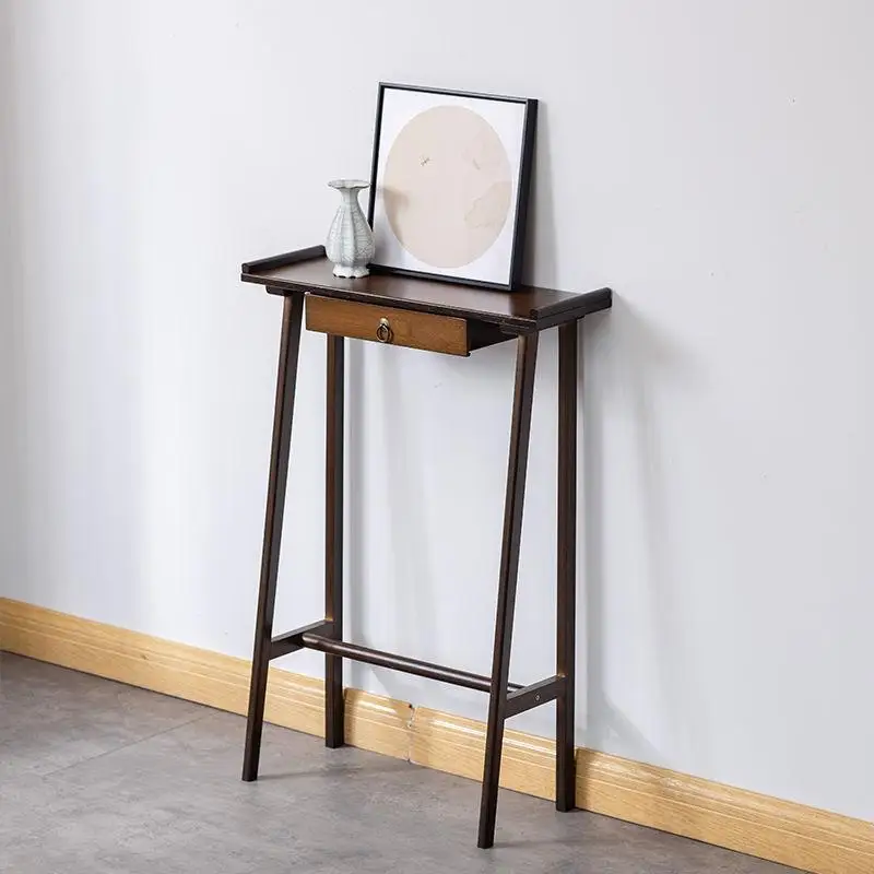 New Chinese Style Hallway Exquisite Small Table Against The Wall Bamboo Simplicity Modern Narrow Decorative Storage Cabinet