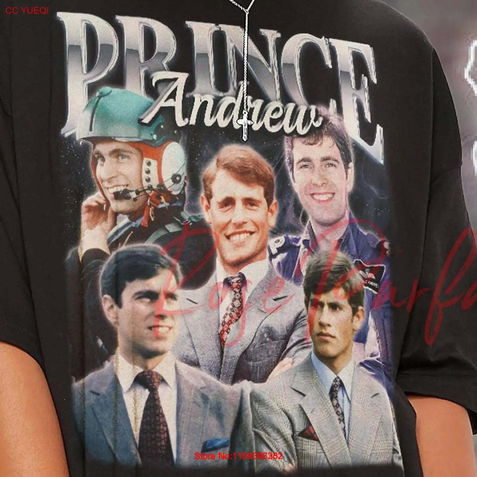 PRINCE ANDREW Retro T-shirt - Prince Andrew Tribute Tee, Prince Andrew Long Slee