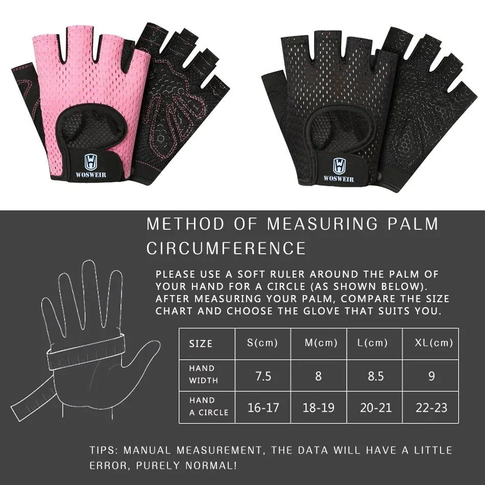 WorthWhile Professional Gym Gloves Fitness Accessories Weight Lifting for Women Men Workout Crossfit Half Finger Hand Protector