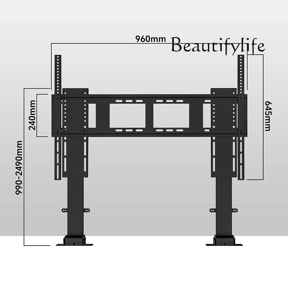 Y45 Motorized Vertical TV Lift Remote Control Smart Electric System Cabinet TV Stand Wholesale 65''-100'' Height Adjustable