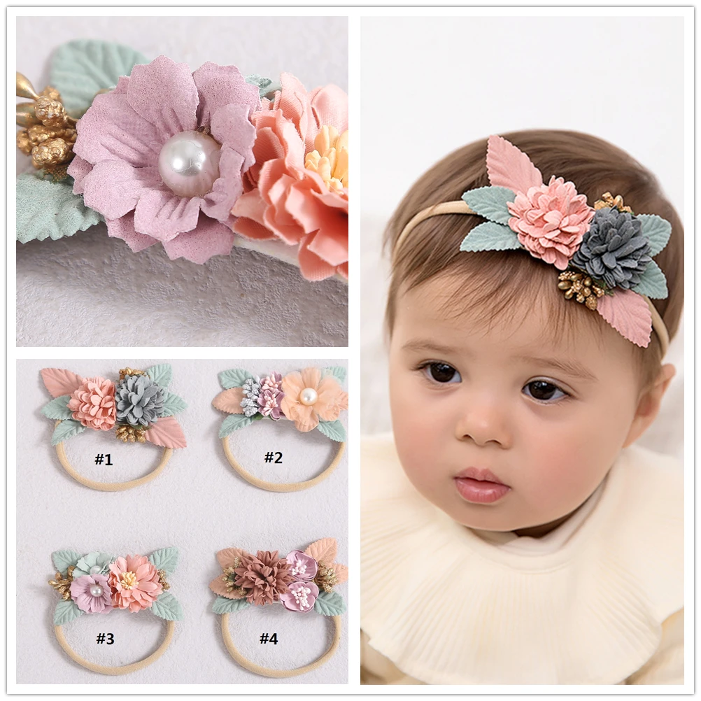 Baby meisje hoofdband schattige baby elastische haarband pasgeboren hoofd bloem peuter hoofdband mode bloemen hoofddeksels kinderaccessoires