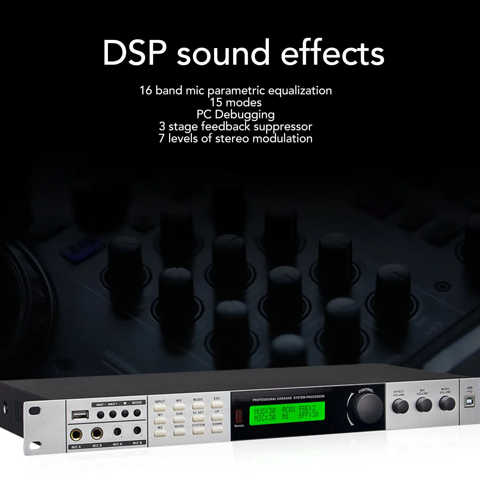 Bluetooth5.1 Microphone Mixer Digital Sound Mixer Receiver for Club Bar Karaoke Professional Use Microphone System