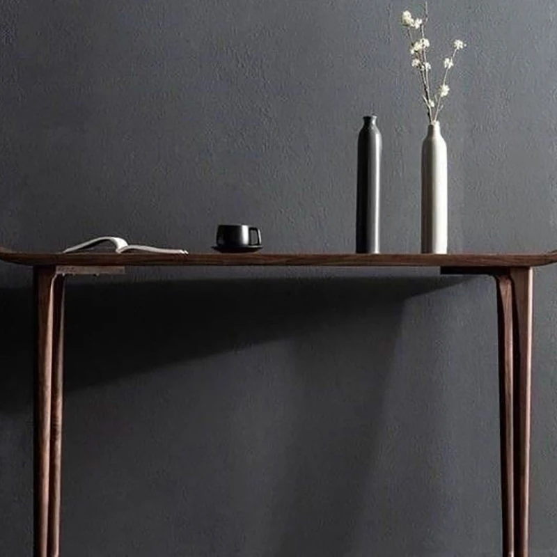 Mesa Vintage Entrance Table Narrow Small Creative Wooden Corner Table Design Modern Tavolino Ingresso Furniture Living Room image 2