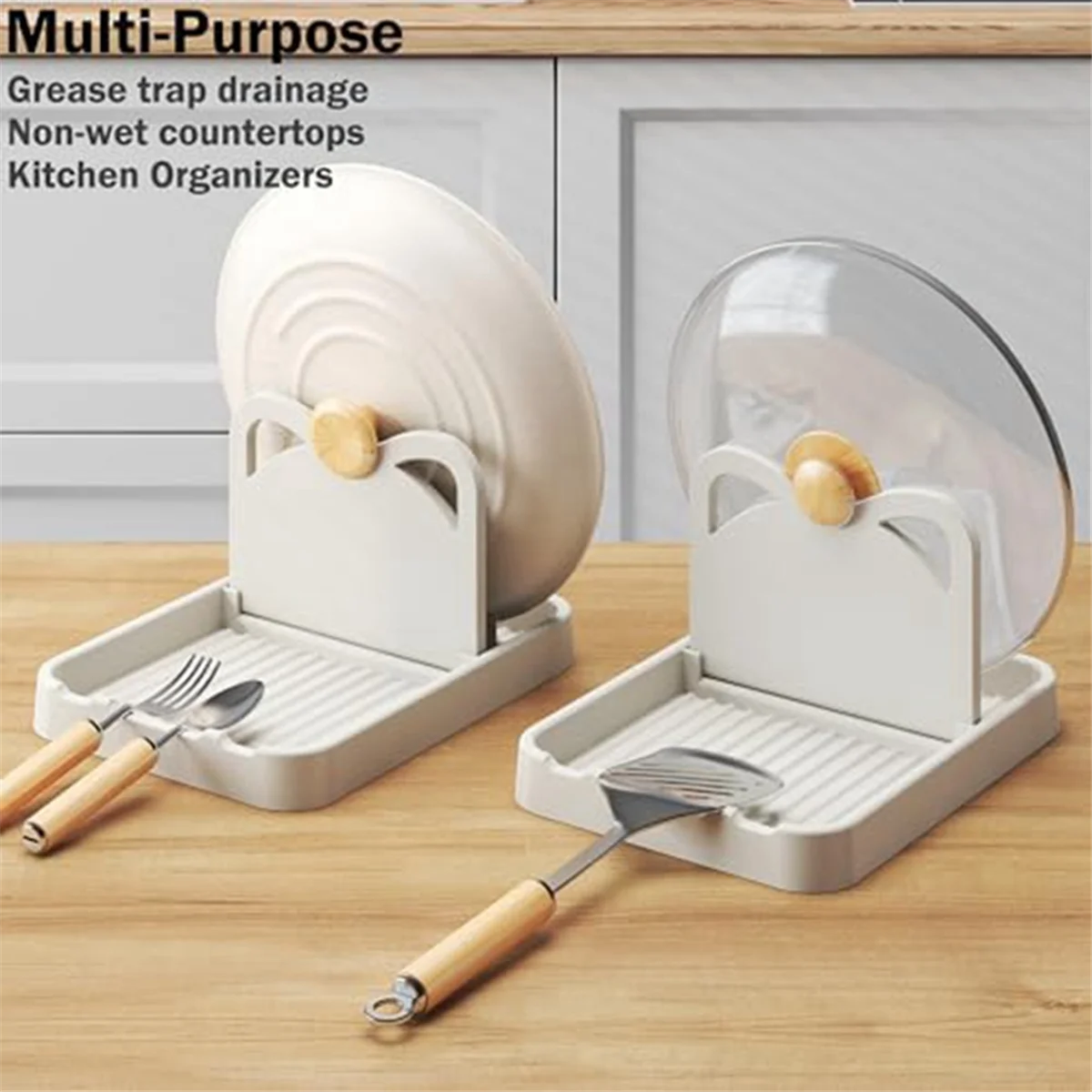 Descanso de colher com suporte de tampa, suporte de colher dobrável para balcão de cozinha, suporte de tampa de pote de gato para colheres preto HY