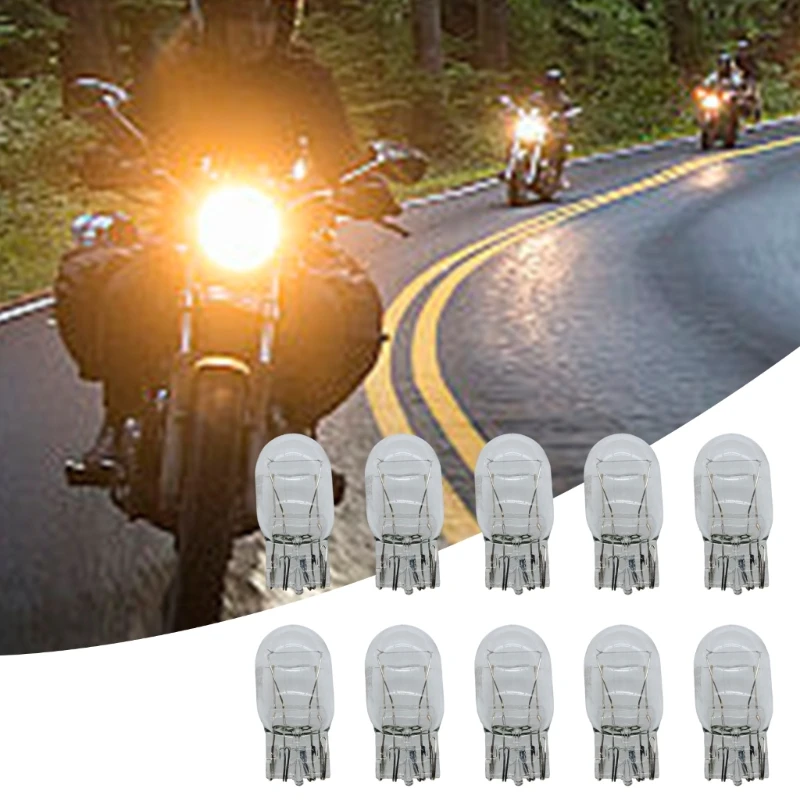 7443 Two-Filament Bulb 12V 21/5W Base 10 Pack for Vehicle Turn and Brake Light Replacement X37F