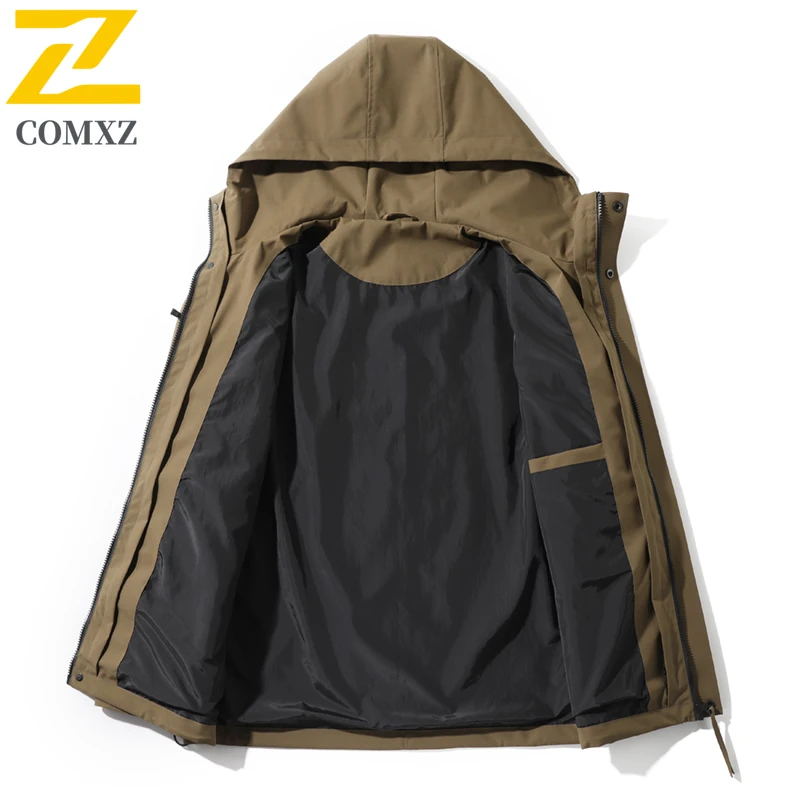 2025 Men's Windproof Jacket Autumn Retro Single Layer Thin Waterproof Work Jackets Camping Fishing Windbreakers chaquetas hombre