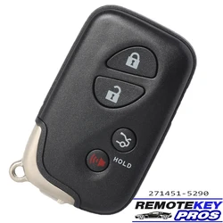 DIYKEY271451-5290 Inteligentny pilot zdalnego sterowania bezkluczykowego 314,3 MHz / 433 MHz do Lexus RX350 RX450h CT200h LS460 HS250h LS600h GX460