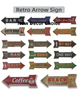 酒吧餐廳啤酒出口鐵皮招牌不規則箭頭金屬牌匾牆面裝飾車庫酒吧餐廳掛牌招牌 16x45厘米 10 最佳銷售 啤酒招牌 - №7