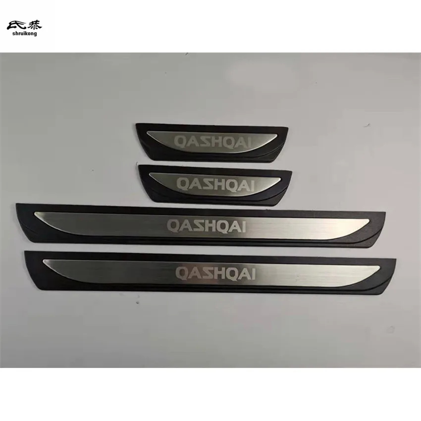 4Pcs/Lot ABS Stainless Steel For 2016-2021 Nissan Qashqai J11 Auto Door Sill Pedal Scuff Plate Decoration Cover Car Accessories