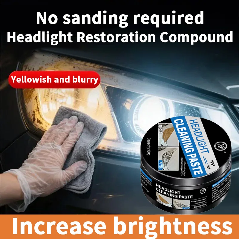 Car headlight polishing paste - Vehicle headlight refurbishing and restoration agent for enhancing brightness