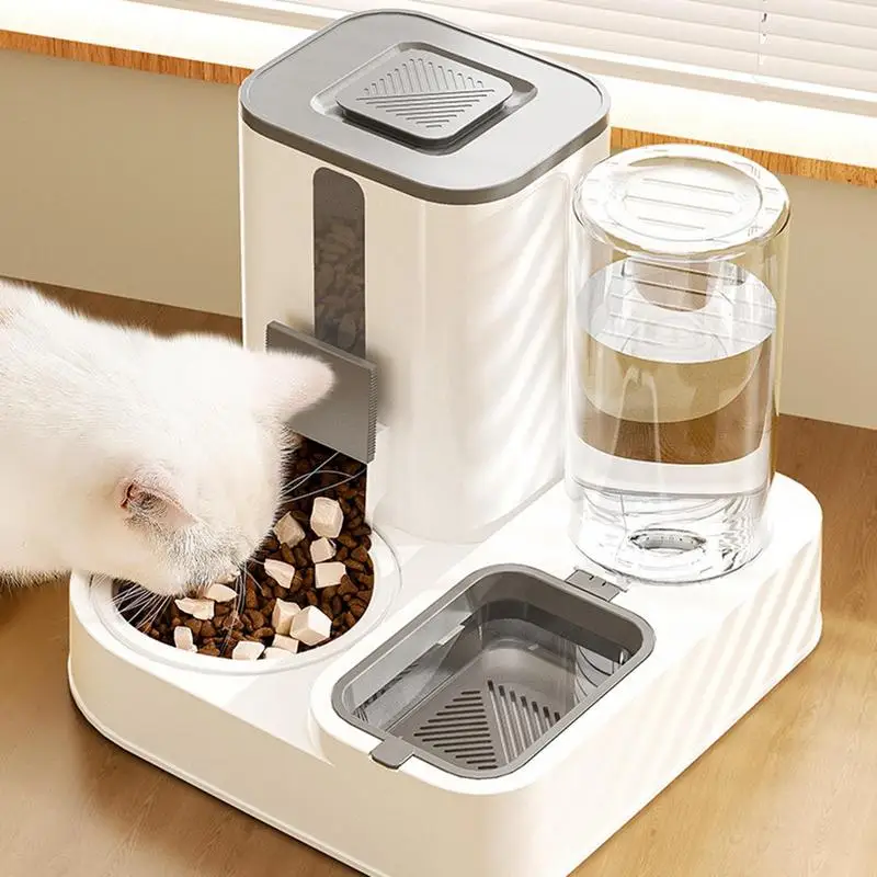 Cat Automatic Feeders Large Capacity Pet Feeding Dog Food Dispenser Reusable Kitten Puppy Water Dispenser for Home Cage