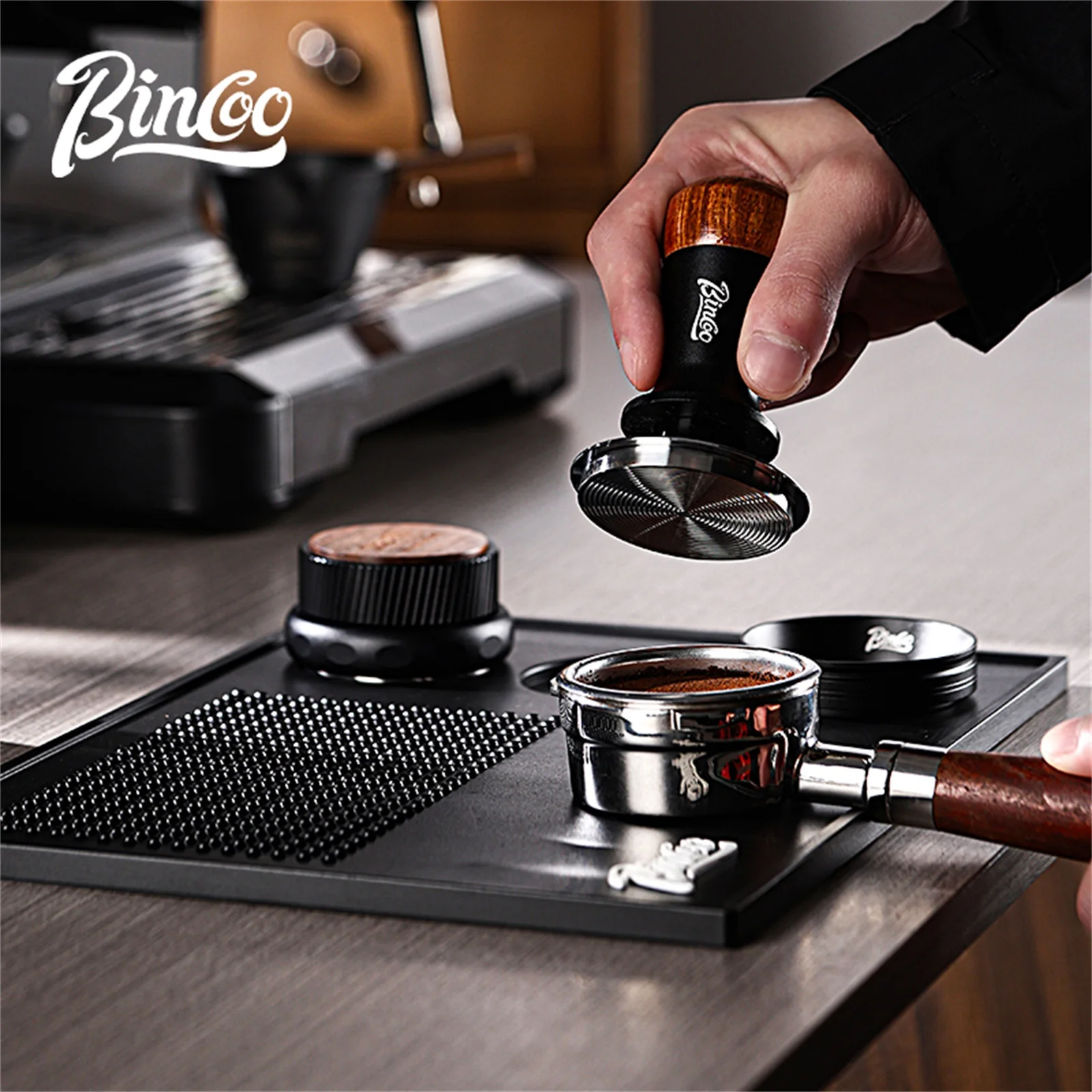 

Bincoo Espresso Tamping Mat Stand ，PVC Non Slip Holder Pad Coffee Powder Press Tool，Barista Tamper Station Mat Coffee Accessory