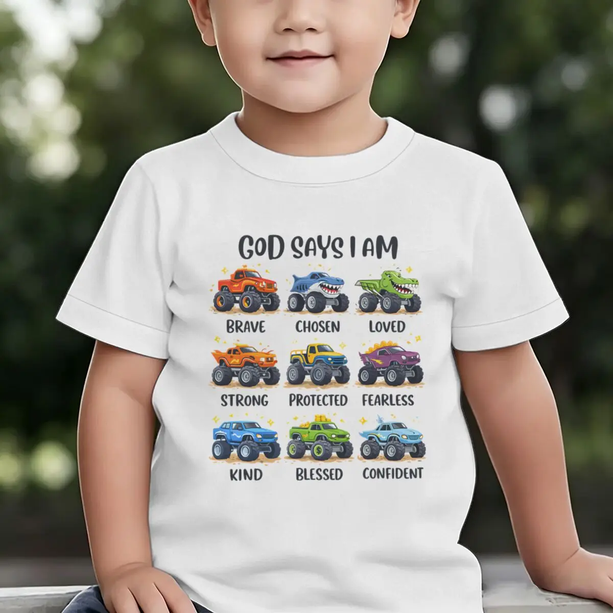 Boys T-shirt Construction Truck Graphic Tee Christian Faith Soft Top Christian Tractor Life Kids Clothing Children's Summer Top