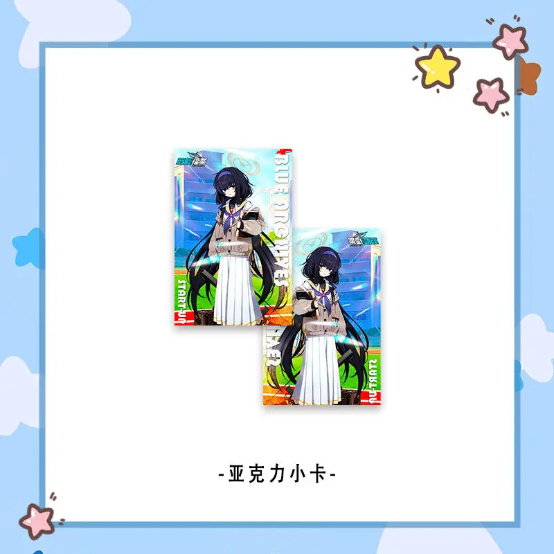 5 stk/set Anime Blue Archive Kozeki Ui Cosplay Kleine Kaart Acryl Stand Model Hanger Sleutelhanger Transparante Kaart