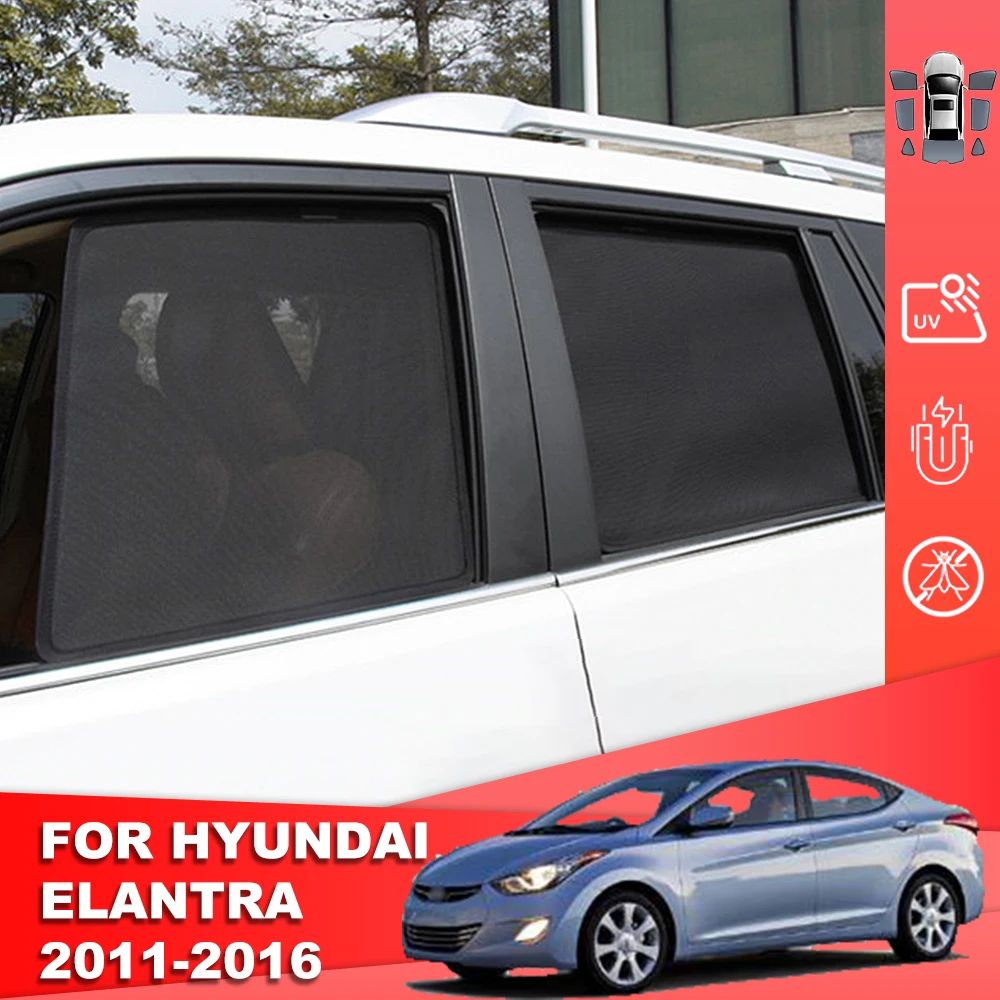 For Hyundai Elantra AVANTE MD 2011-2016 Magnetic Car Sunshade Shield Front Windshield Curtain Rear Side Baby Window Sun Shade