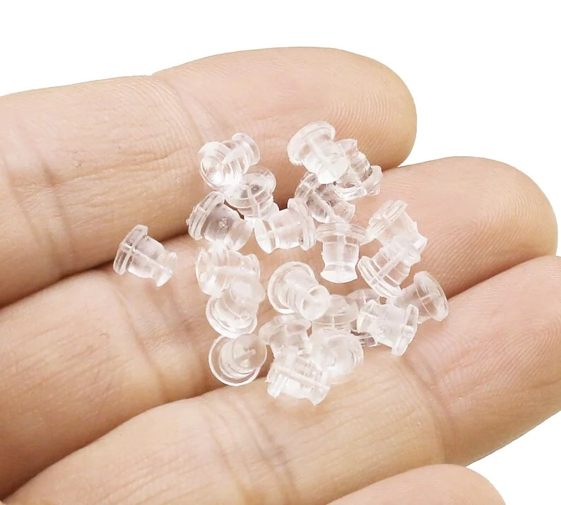 50pcs Silicone Ear Nuts, Earring Backs, Earring Post Stopper, 5x6mm, Earring Findings, Bell Shaped, Jewelry Supplies -R956