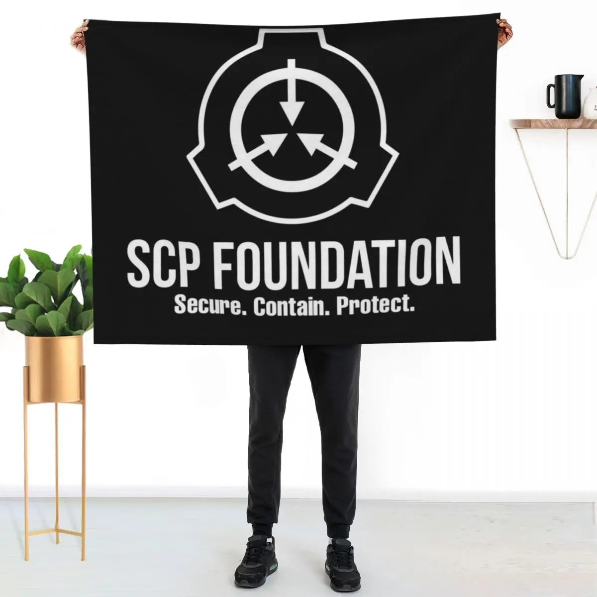 SCP Foundation Secure Contain Protect Throw Blanket Fluffy Cozy Throw Blanket for Home Decor