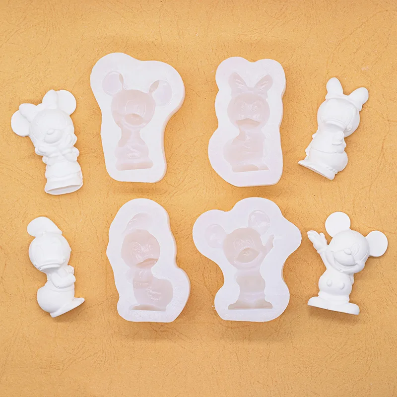 Cartoon Three-Dimensional Mouse Duck Silicone Mold DIY Aromatherapy Handmade Soap Candle Plaster Mould A610