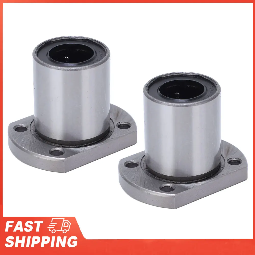 2PCS Oval Flange Linear Ball Bearing for CNC Linear Motion Axes Inner Diameter 16mm LMH16UU