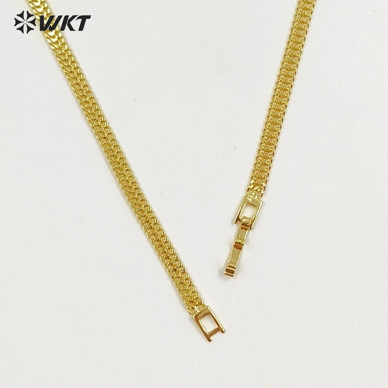WT-JFN64 Wholesale Fine Snake Chain Texture Yellow Brass 18Inch Clasp Unadjustable Necklace Jewelry Findings