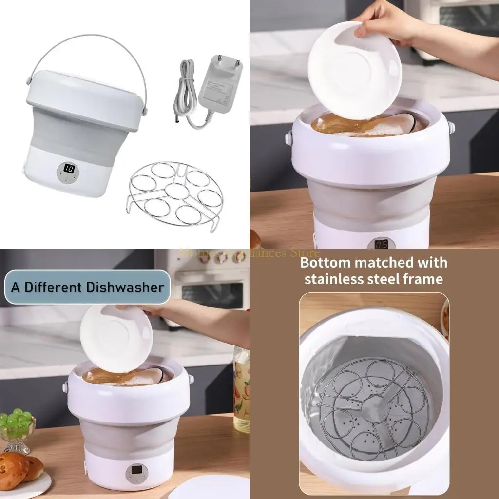 

D0AB Space Saving Mini Dishwasher Turbos Power Dish Washer for Apartments and Camping