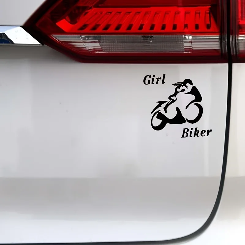 1pc Girl Biker Silhouette Car Vinyl Decal - Waterproof Stickers for Car Window Body Body Decor