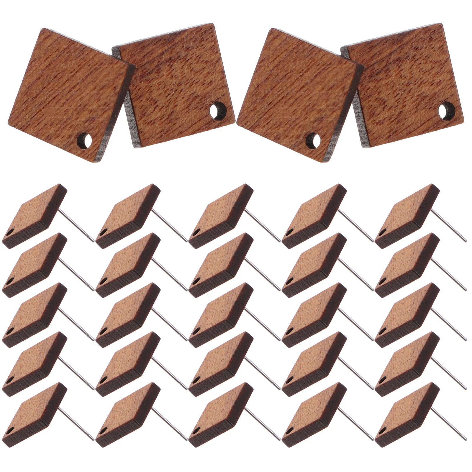 

30Pcs Wood Earring Findings DIY Creative Earrings Easy to Match Smooth Surface Earring Posts Creative Earrings Accessories