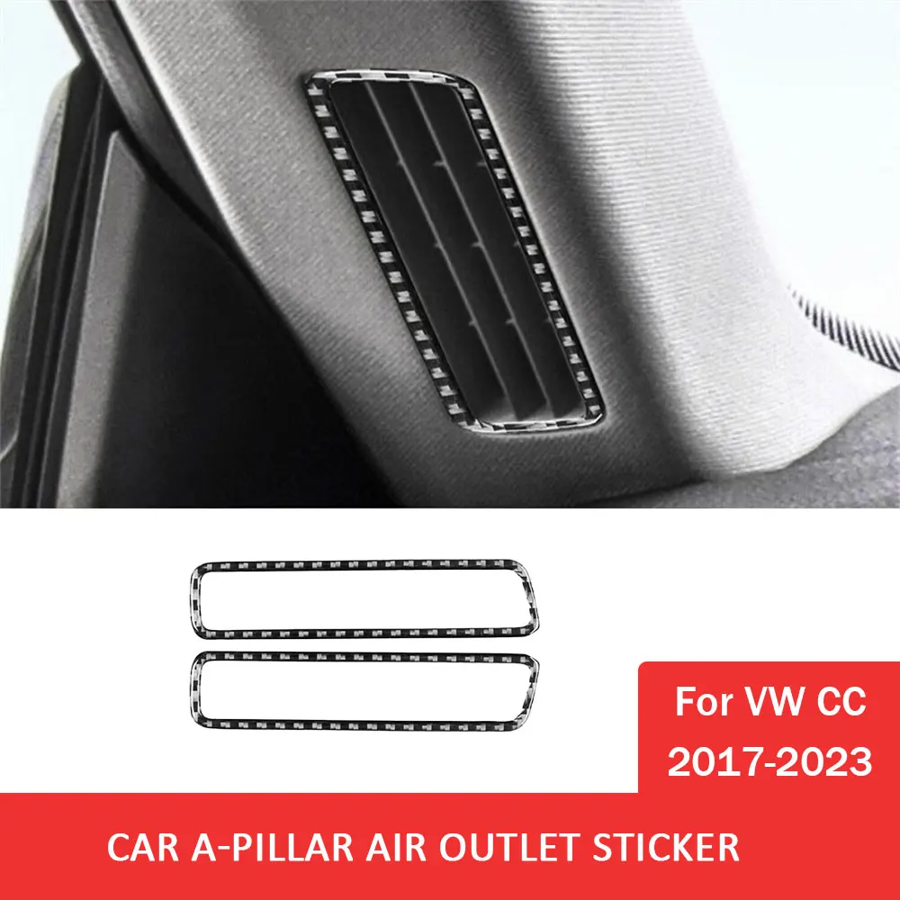 

Carbon Fiber Decal Covr Car A-pillar Air Outlet Frame Trim Sticker for Volkswagen VW CC 2017-2023 Auto Interior Accessories