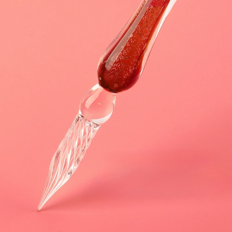 12 Color 7ml Water-soluble Gold Powder Colored Ink Glass Pen Painting Set Writing Painting Crystal Glass Pen Dipping Pen