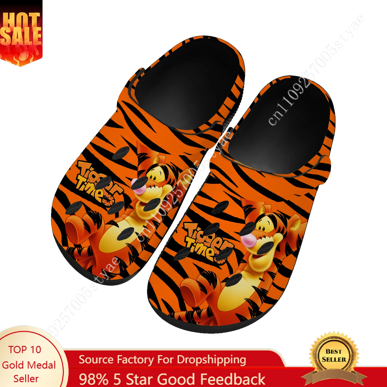 

Disney Tigger Water Shoes Mens Womens High Quality Fashion Home Garden Clogs Custom Sandals Beach Breathable Hole Slippers