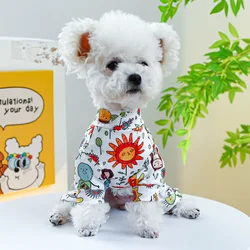 Comfort Dog Apparel For Small Dogs Indoor Casual Pet Pajamas Air Conditioner Clothes XS XL Pomeranian Yorkshire Tracksuit Shirts