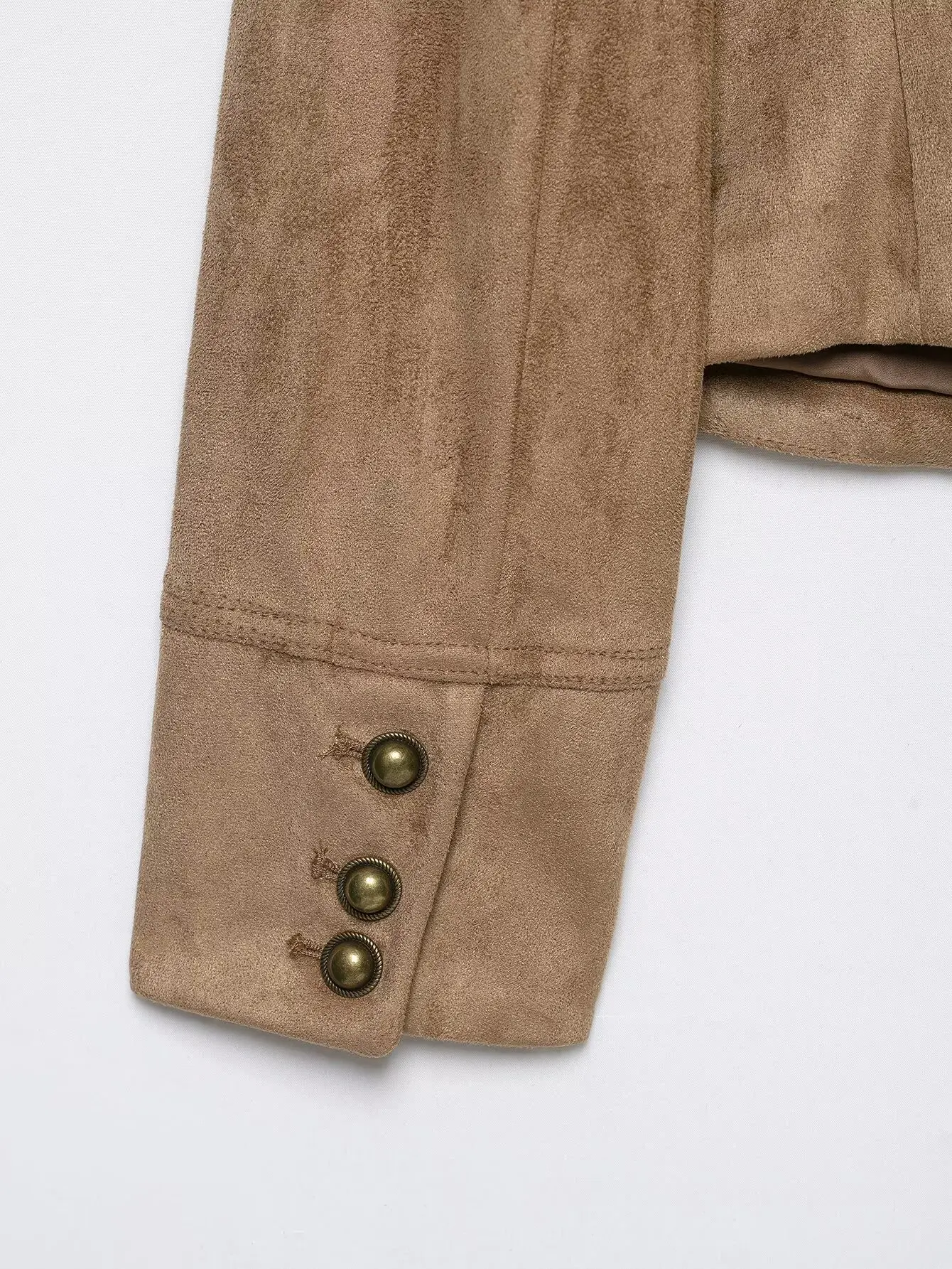 TFMLN 2026 Herbst Winter Damen Seilknoten-Knopf-Jacken Mode O-Ausschnitt Reißverschluss Einfarbig Lässige Streetwear Top Vintage Damen Oberbekleidung – Detail 8