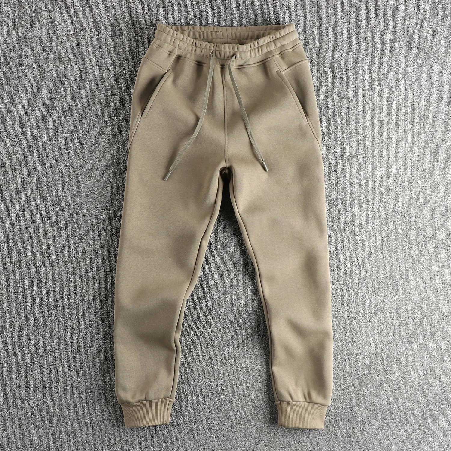 Knitted fabric washed to make old American casual sweatpants men's three-dimensional splicing cut loose ankle pants