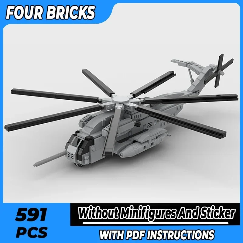 

Moc строительные кирпичи, военная модель, масштаб 1:72, CH-53E, технология вертолета, модульные блоки, подарки, рождественские игрушки, наборы «сделай сам», сборка