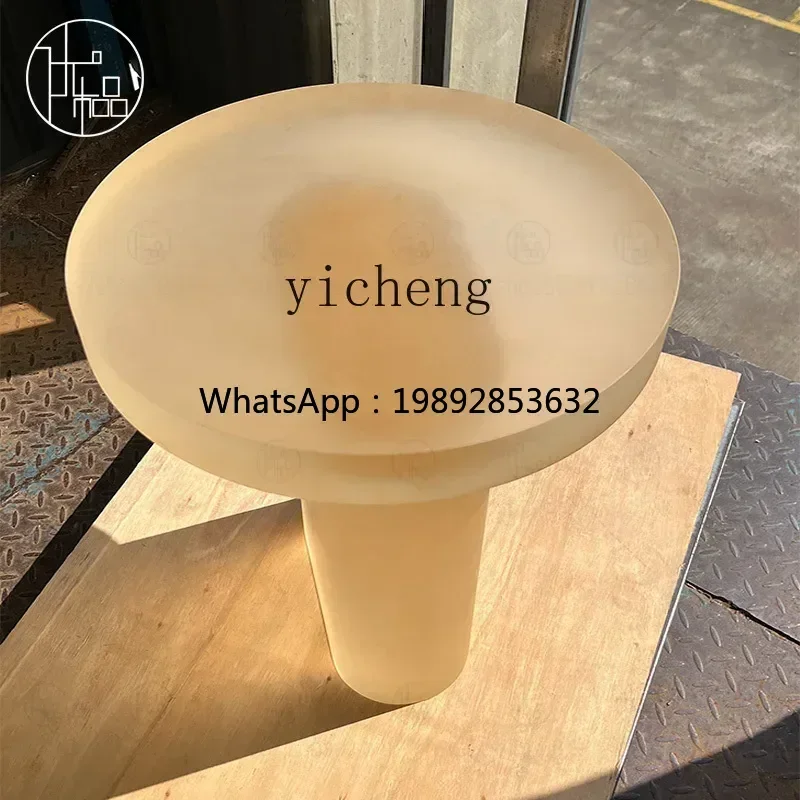 H3-19 creative round matte acrylic coffee table modern model room living room sofa side bedside table
