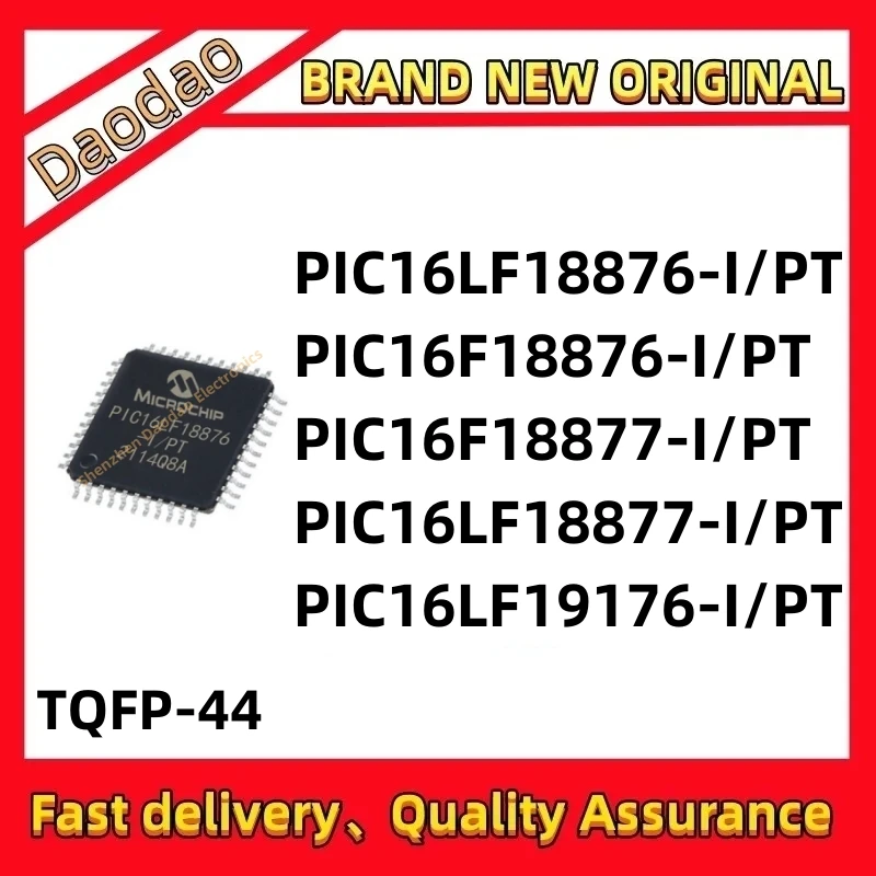 

Quality New PIC16LF18876-I/PT PIC16LF18877 PIC16LF18877 PIC16LF19176 PIC16F18876 IC MCU chip TQFP-44