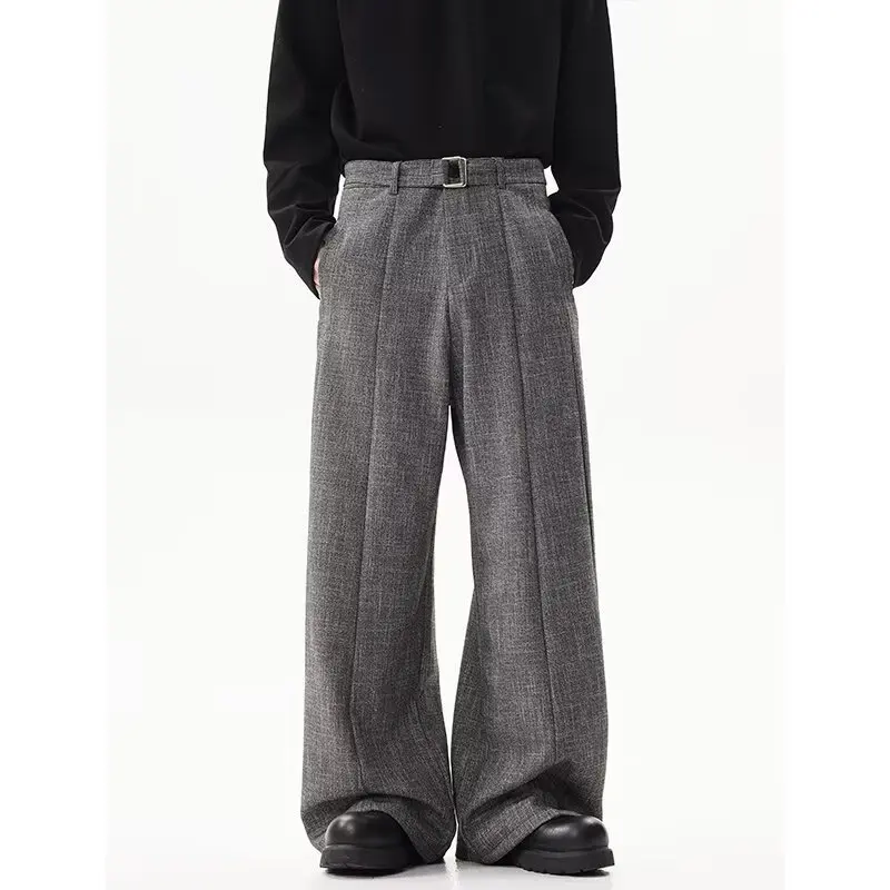 

Модные художественные шерстяные брюки с бамбуковыми узлами и поясом Sword Way, универсальные длинные брюки для делового стиля, из смесового хлопка