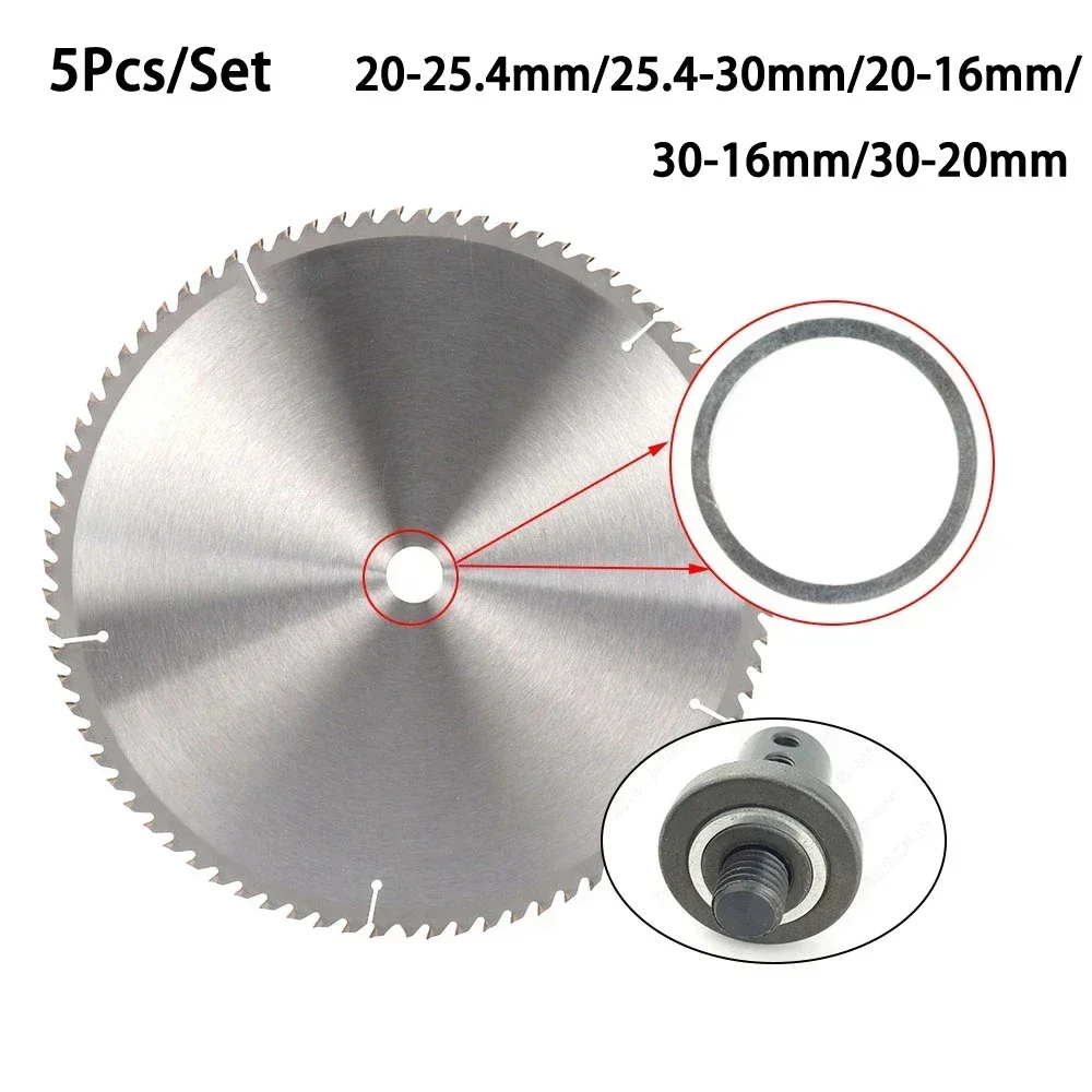 5 Pcs 16mm 20mm 25.4mm 30mm Circular Saw Blade Reducing Rings Conversion Ring Cutting Disc Woodworking Tools Cutting Washer