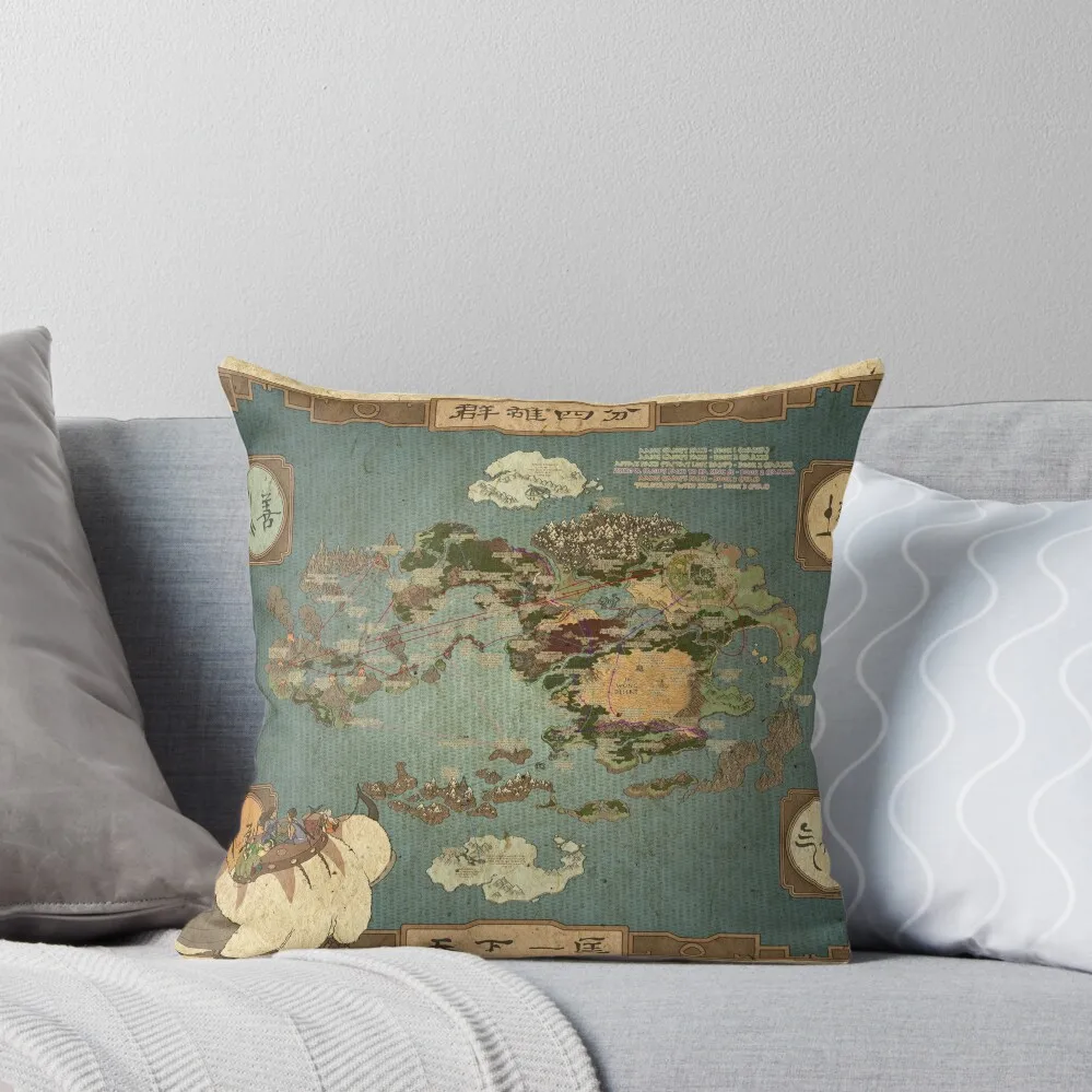 

Avatar the last air bender map Throw Pillow Covers For Sofas Embroidered Cushion Cover Sofa Decorative Covers pillow