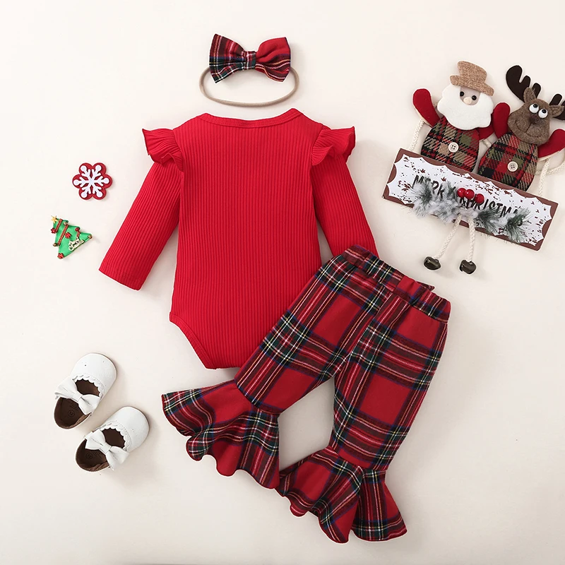 Completo natalizio per bambini con abito in velluto rosso, collant bianchi e fascia con fiocco scintillante per look natalizio da bambina