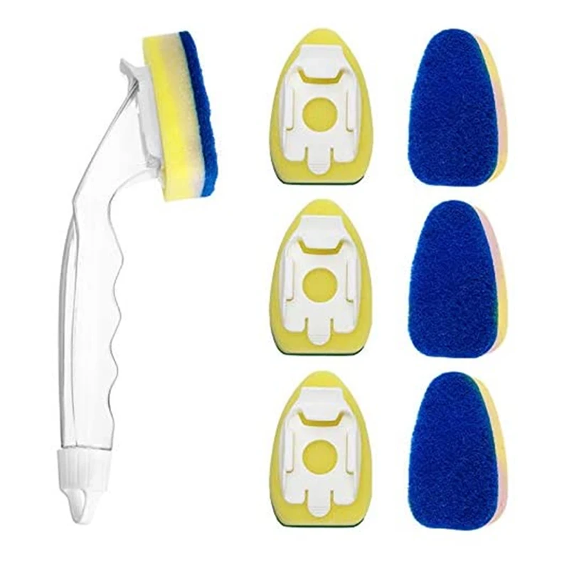 Handle Sponge Magic Sponge Washer Brush Head Kitchen Cleaning Brush Replacement Head Sponge Dish Wash Scrubber Sponge