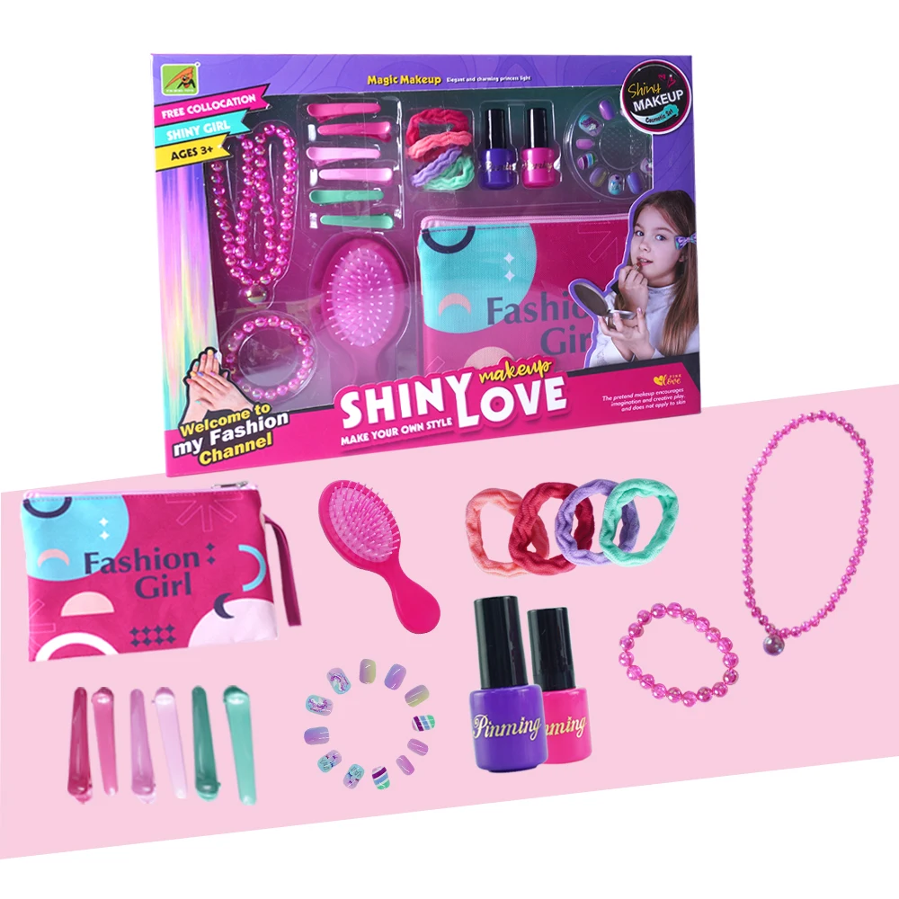 Manicure moda e bellezza borsa per il trucco giochi per parrucchieri per ragazza Set per il trucco giocattolo giochi di imitazione hobby regalo